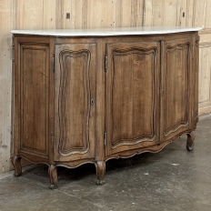 18th Century French Louis XV Walnut Buffet ~ Credenza with Carrara Marble