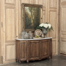 18th Century French Louis XV Walnut Buffet ~ Credenza with Carrara Marble