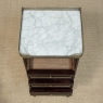 Pair Mid-Century Louis XVI Mahogany End Tables with Carrara Marble