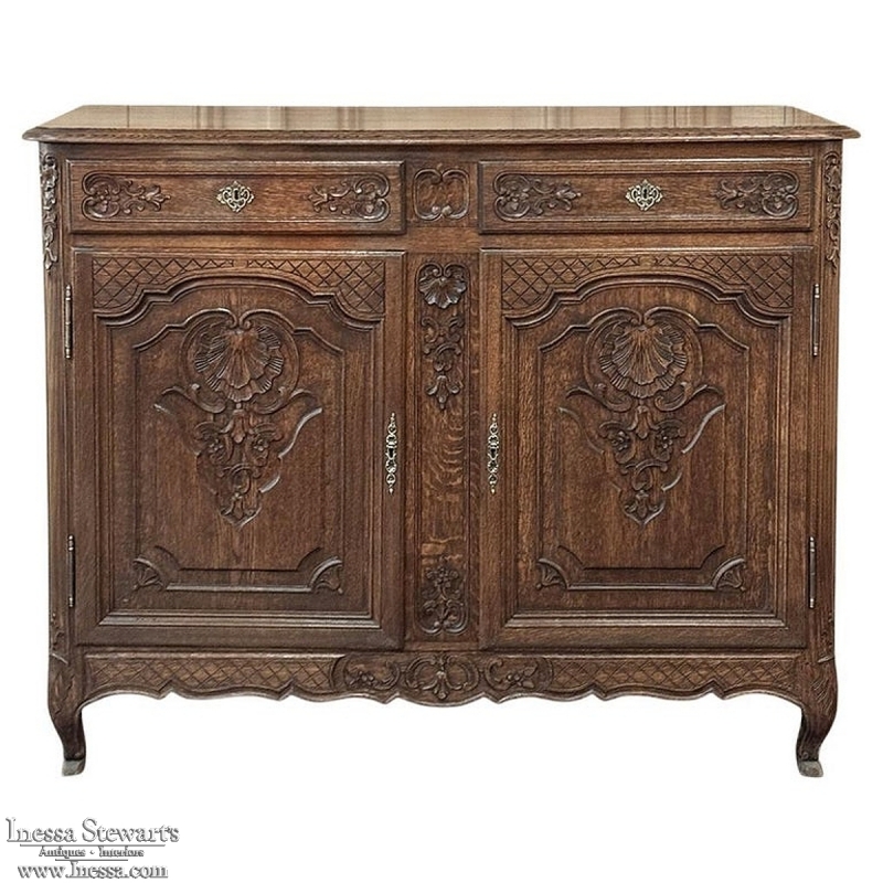 Antique Country French Louis XIV Oak Buffet