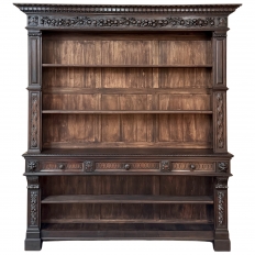 Grand Antique French Renaissance Walnut Bookcase