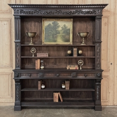 Grand Antique French Renaissance Walnut Bookcase