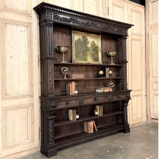 Grand Antique French Renaissance Walnut Bookcase