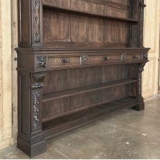 Grand Antique French Renaissance Walnut Bookcase