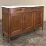 Antique French Louis XVI Mahogany Buffet with Carrara Marble