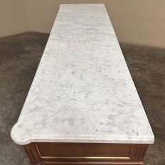 Antique French Louis XVI Mahogany Buffet with Carrara Marble
