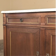 Antique French Louis XVI Mahogany Buffet with Carrara Marble