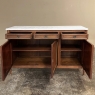 Antique French Louis XVI Mahogany Buffet with Carrara Marble