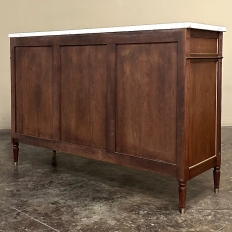 Antique French Louis XVI Mahogany Buffet with Carrara Marble