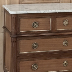 Antique French Louis XVI Mahogany Commode with Carrara Marble