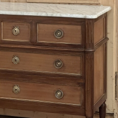 Antique French Louis XVI Mahogany Commode with Carrara Marble