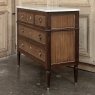 Antique French Louis XVI Mahogany Commode with Carrara Marble