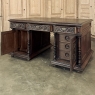 Antique French Neoclassical Henri II Oak Partner's Desk