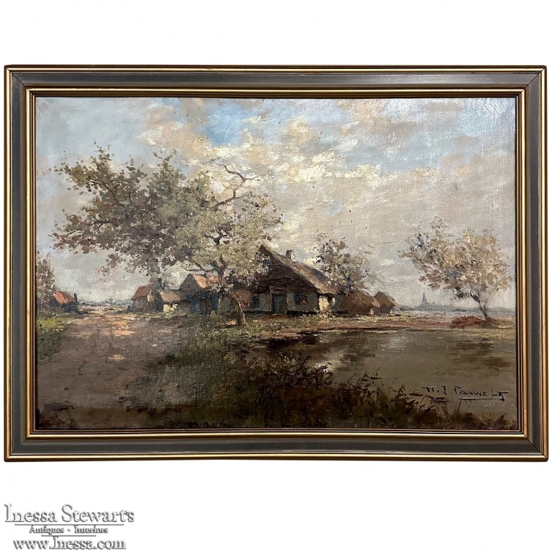 Antique Framed Oil Painting on Canvas by Henri J. Pauwels (1903-1983)