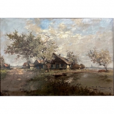 Antique Framed Oil Painting on Canvas by Henri J. Pauwels (1903-1983)