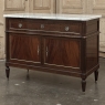 19th Century French Louis XVI Mahogany Buffet ~ Credenza with Carrara Marble