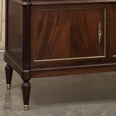 19th Century French Louis XVI Mahogany Buffet ~ Credenza with Carrara Marble