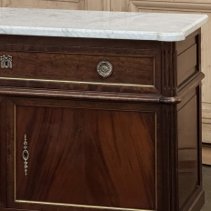 19th Century French Louis XVI Mahogany Buffet ~ Credenza with Carrara Marble
