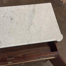 19th Century French Louis XVI Mahogany Buffet ~ Credenza with Carrara Marble