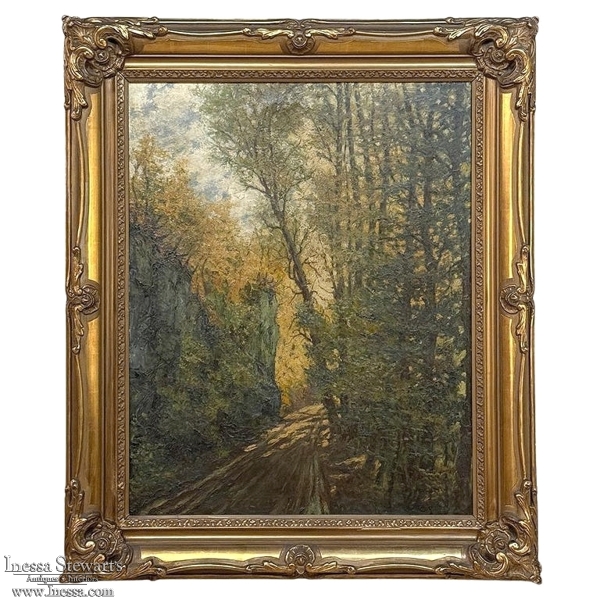 19th Century Framed Oil Painting on Canvas