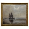 Antique Framed Nautical Oil Painting on Panel ~ Signed