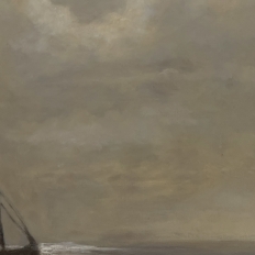 Antique Framed Nautical Oil Painting on Panel ~ Signed