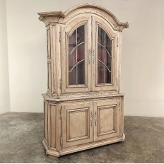 Grand 18th Century Dutch Bookcase ~ China Cabinet in Stripped Oak