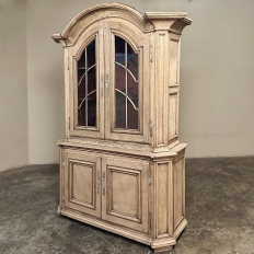 Grand 18th Century Dutch Bookcase ~ China Cabinet in Stripped Oak