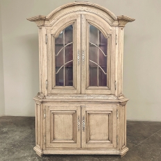 Grand 18th Century Dutch Bookcase ~ China Cabinet in Stripped Oak