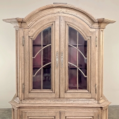 Grand 18th Century Dutch Bookcase ~ China Cabinet in Stripped Oak