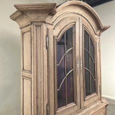 Grand 18th Century Dutch Bookcase ~ China Cabinet in Stripped Oak