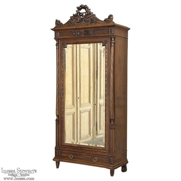 19th Century French Louis XVI Walnut Armoire
