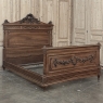 19th Century French Louis XVI Walnut Bed (full size but convertible)