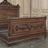 19th Century French Louis XVI Walnut Bed (full size but convertible)