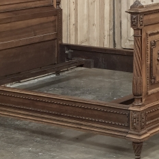 19th Century French Louis XVI Walnut Bed (full size but convertible)