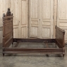 19th Century French Louis XVI Walnut Bed (full size but convertible)