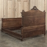 19th Century French Louis XVI Walnut Bed (full size but convertible)