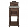 19th Century French Louis XVI Walnut Marble Top Nightstand