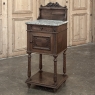 19th Century French Louis XVI Walnut Marble Top Nightstand