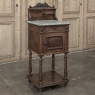 19th Century French Louis XVI Walnut Marble Top Nightstand