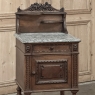 19th Century French Louis XVI Walnut Marble Top Nightstand