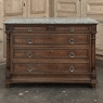 19th Century French Louis XVI Walnut Marble Top Commode