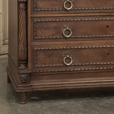 19th Century French Louis XVI Walnut Marble Top Commode