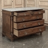 19th Century French Louis XVI Walnut Marble Top Commode