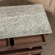 19th Century French Louis XVI Walnut Marble Top Commode