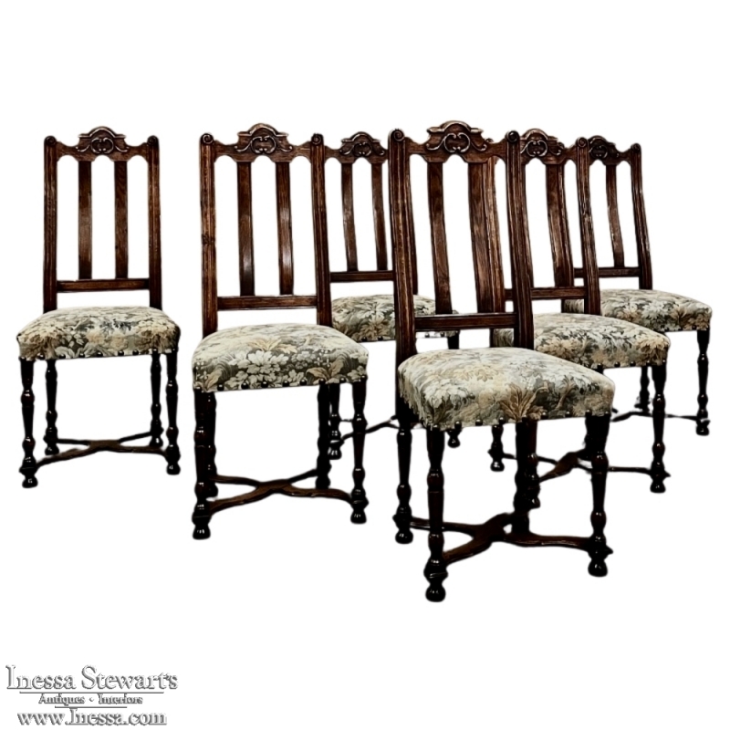 Set of 6 Antique Liegoise Louis XIV Dining Chairs