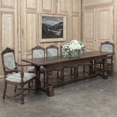 19th Century Rustic Country French Trestle Banquet Table