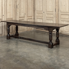 19th Century Rustic Country French Trestle Banquet Table