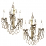 Pair of Timeless Solid Brass & Cut Crystal Wall Sconces