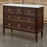 Antique French Louis XVI Mahogany Commode with Carrara Marble